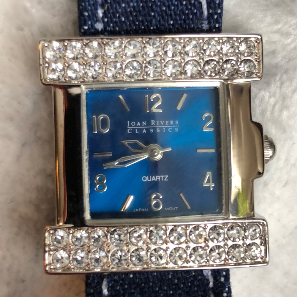 💙🕘💙Joan Rivers Denim Swarovski Crystal Watch